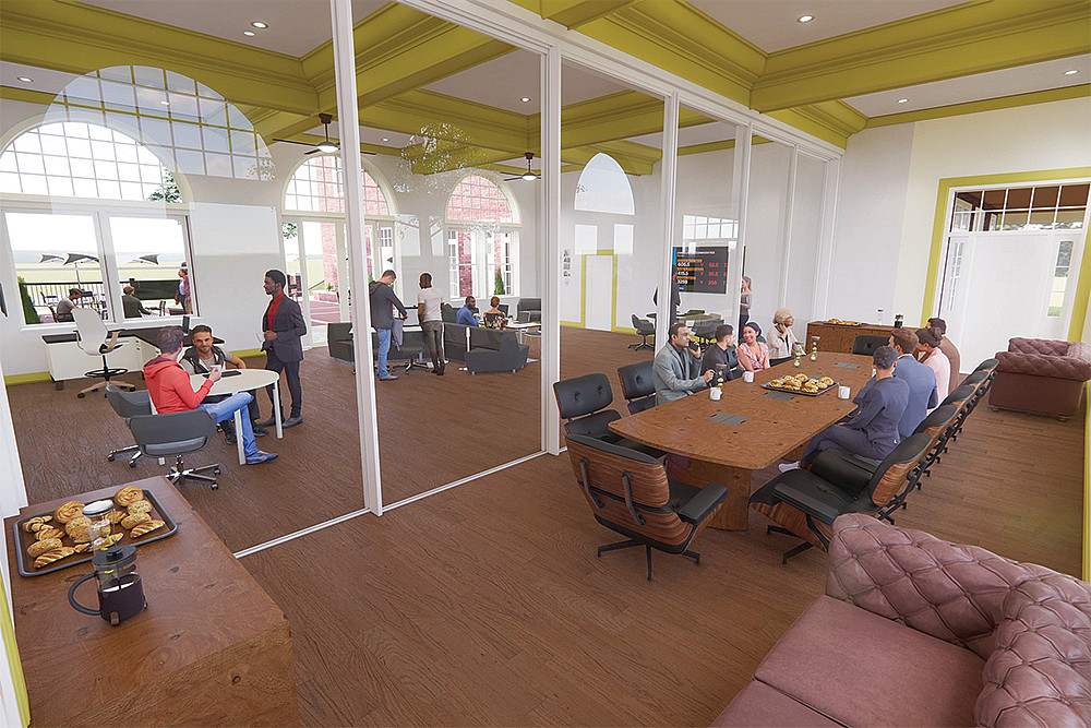 Example of collaboration space in a renovated Carriger. (architect's rendering)