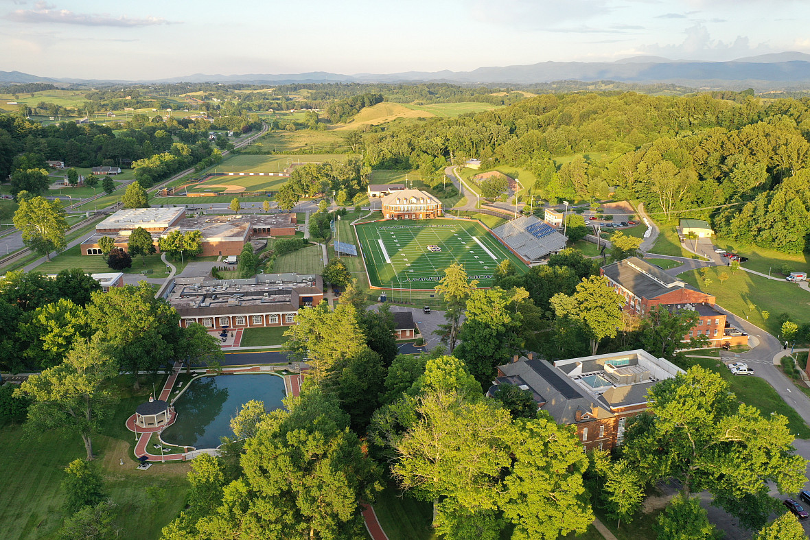 Drone image of the campus.