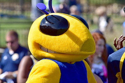Go Wasps! Our mascot is always there to get the swarm going!
