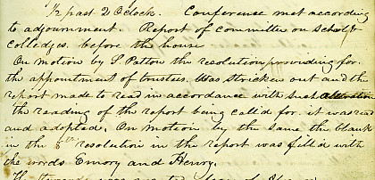 This document records the naming of the College in 1836.