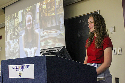 Jessica Meyer '18 presented her work about the experiences and the cultures she encountered while studying abroad, including the joy...