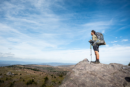 Tilghman Moyer at a lookout on the Appalachian Trail.