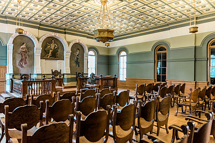 Inside view of the Calliopean Room in Byars Hall, seating up to 45 people.