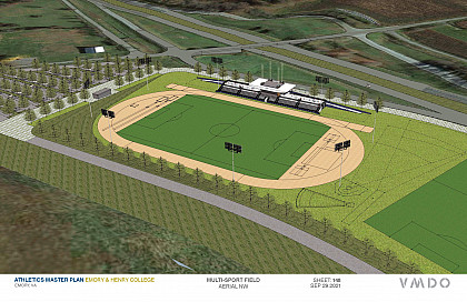Aerial Sports Complex Render at Emory & Henry College