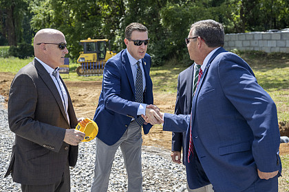 Apartment groundbreaking at Emory & Henry on August 18, 2022.