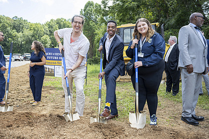 Apartment groundbreaking at Emory & Henry on August 18, 2022.