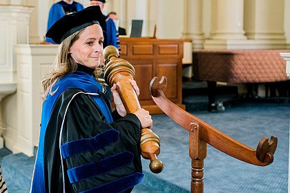 Dr. Rebecca Buchanan served as faculty marshall for Founders Day.