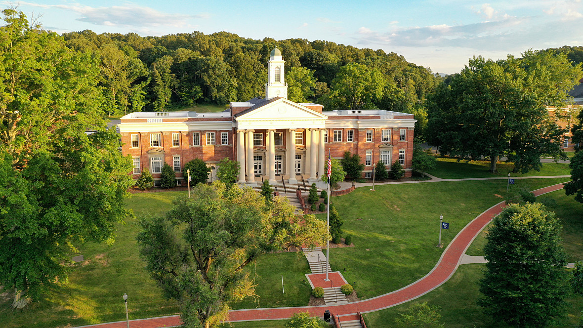 Drone image of Wiley Hall.