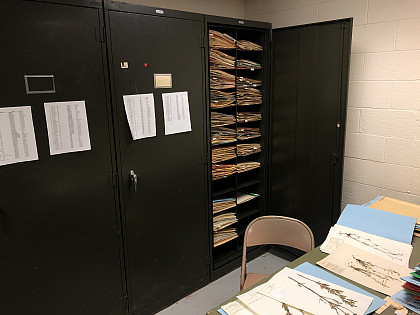 A look inside of the Herbarium cabinet in the biology department.