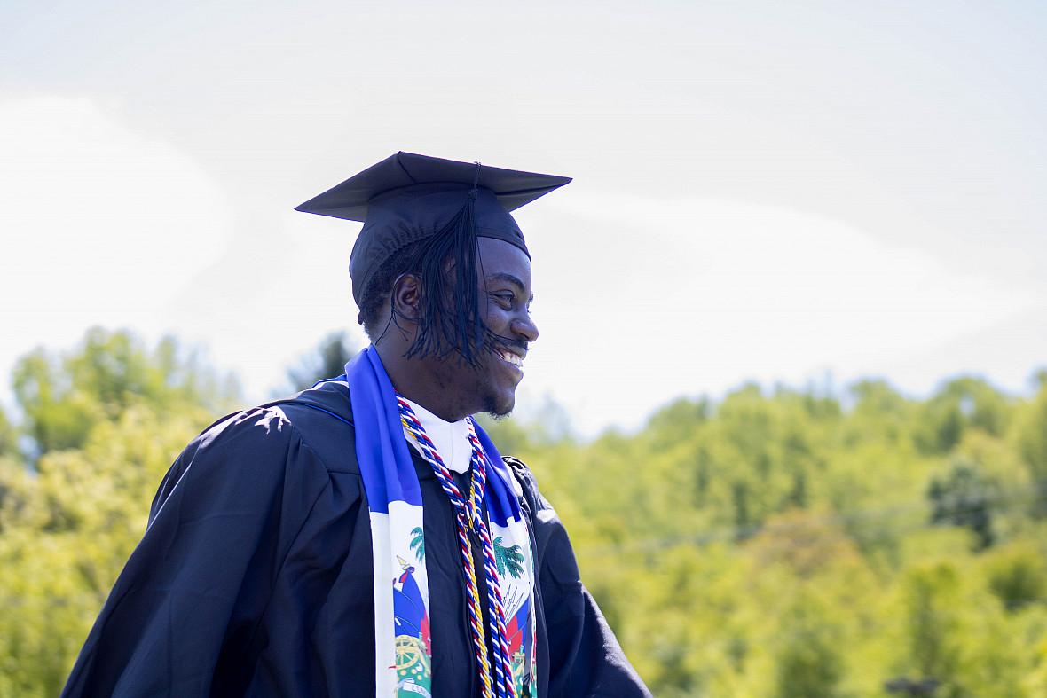 Bendsondy Pierre, '23, of Les Cayemites, Haiti, graduated magna cum laude as a first-generation student.