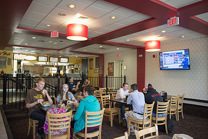 Grab something to eat at The Hut in Martin Brock.