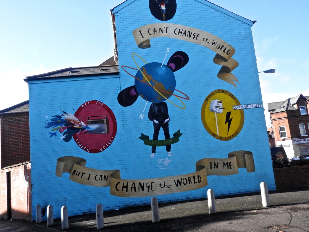 A mural on a street in Dublin, Ireland.