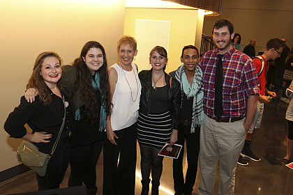 Students with Emmy awarding winning actress, performer and musician Liz Callaway during the debut performance at the McGlothin Center for...