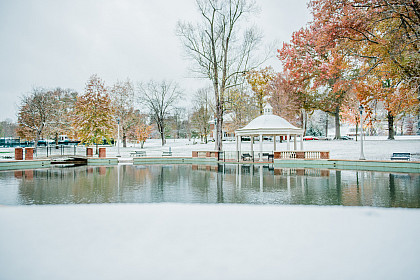 A favorite spot, the duck pond, during the winter.