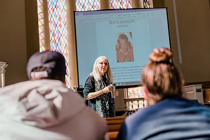 Dr. Kathleen Chamberlain speaks during a breakout session.