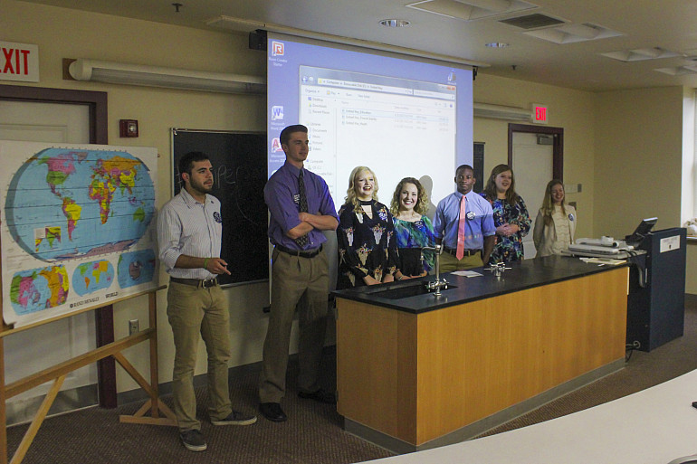 Students in the mass communications department's Advanced Video course present their projects pro...
