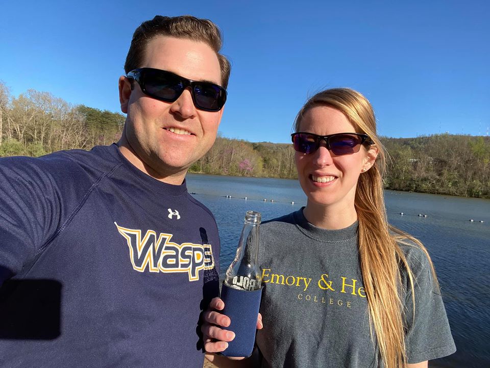 Gabe and Annelise Shelton staying distant from others in Charlottesville