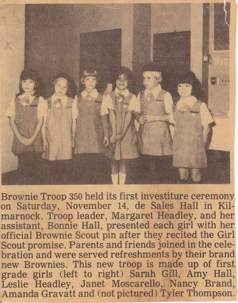 Little Amanda Gravatt with fellow Girl Scouts circa 1977.