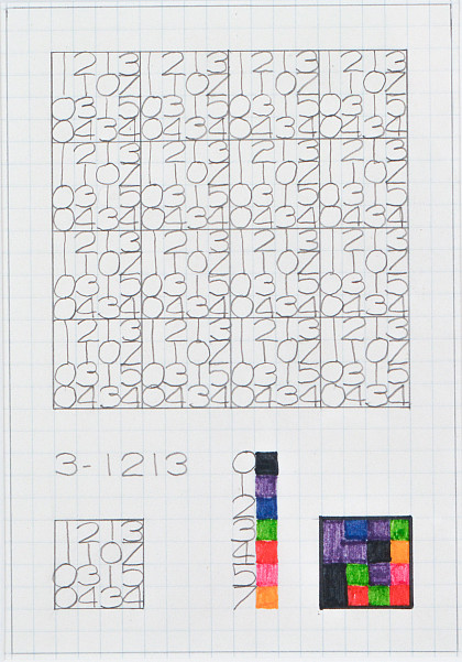 Cat. No. 67; Ralph Grant; 13-12/13; graphite on graph paper, marker; 17x14”; 1997