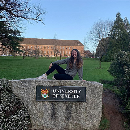 E&H student Dixie studied abroad in 2020 at the University of Exeter in England.