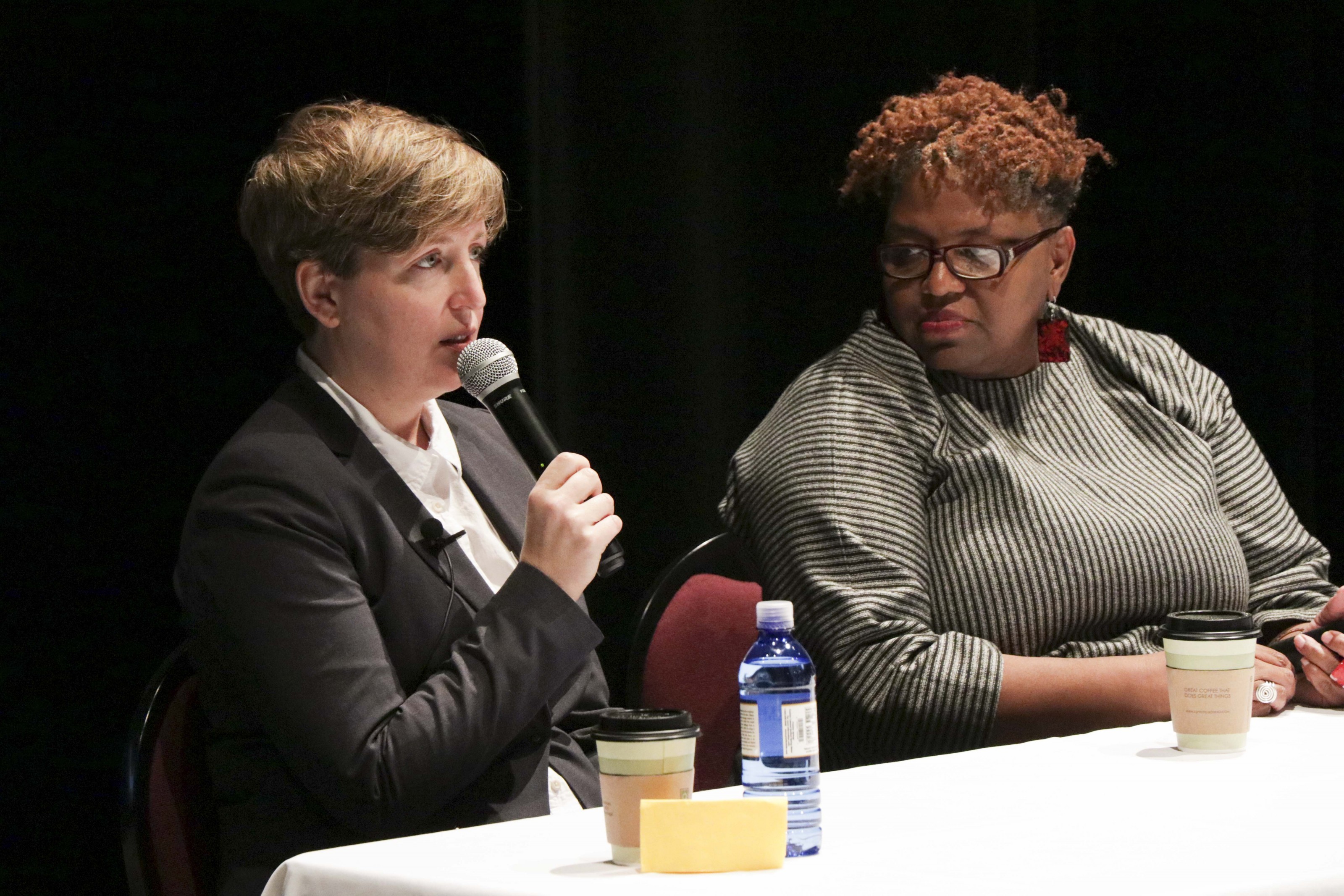 (L to R) Melanie McNair and Crystal Wilkinson