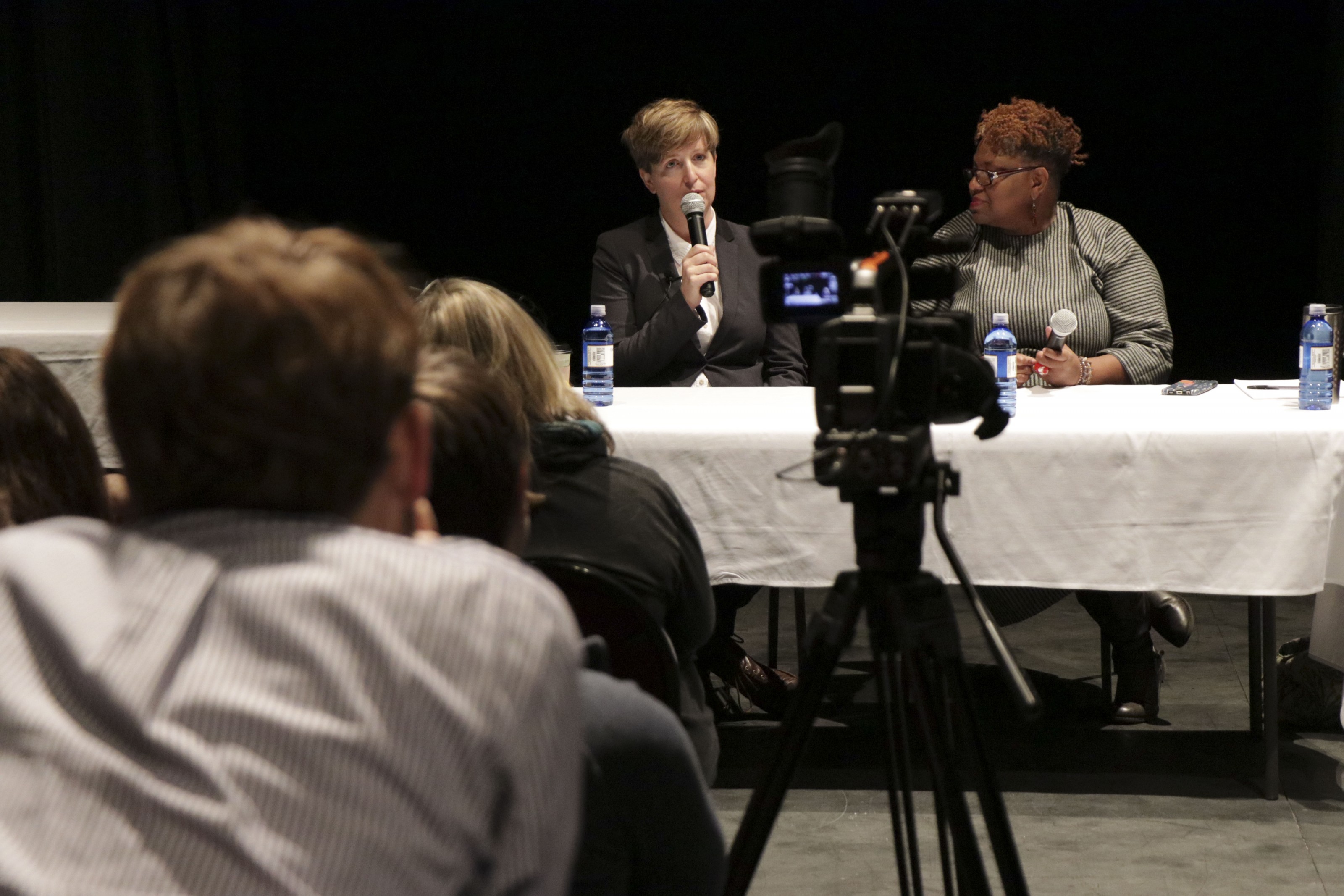 (L to R) Melanie McNair and Crystal Wilkinson