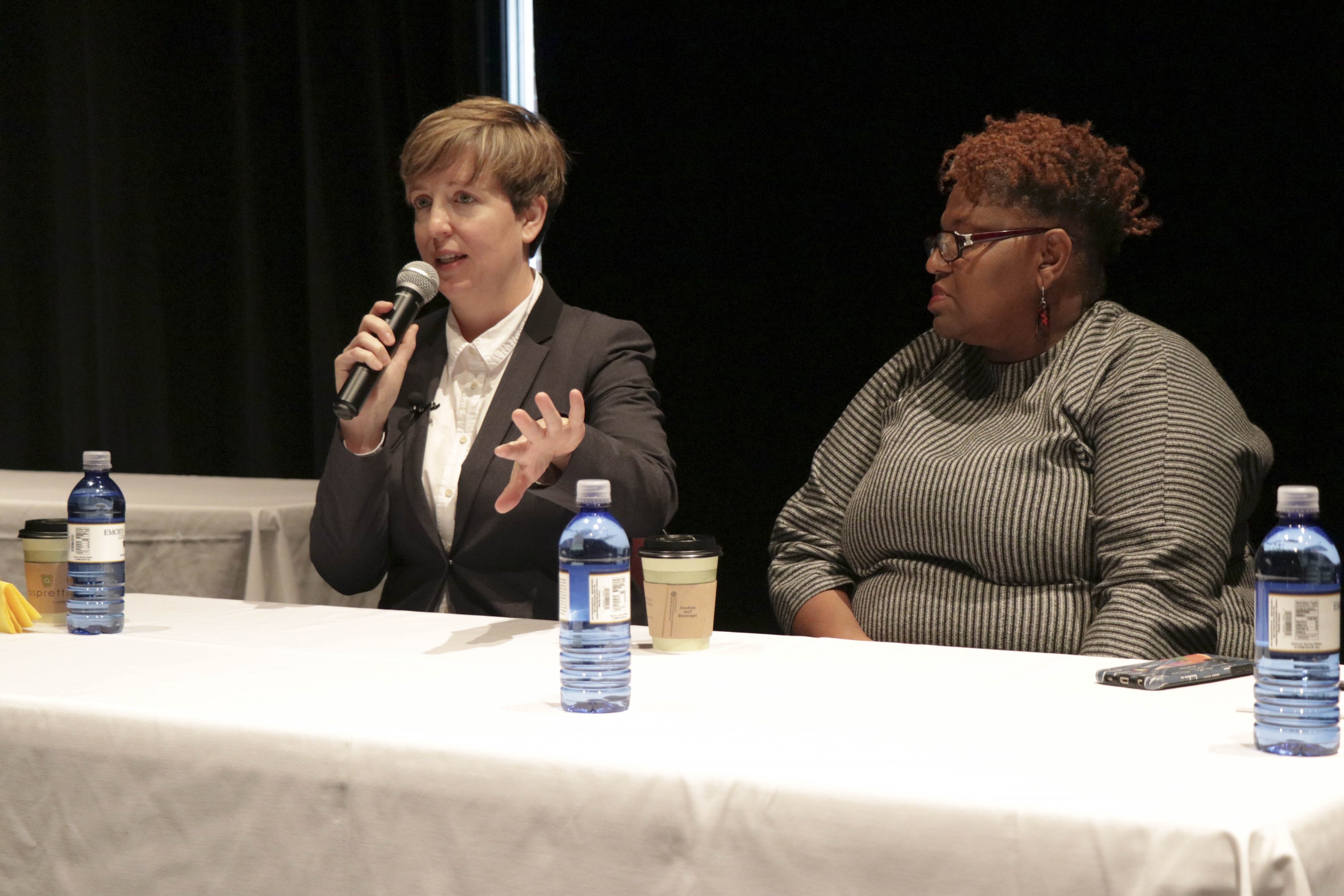 Melanie McNair speaks at the Literary Festival.