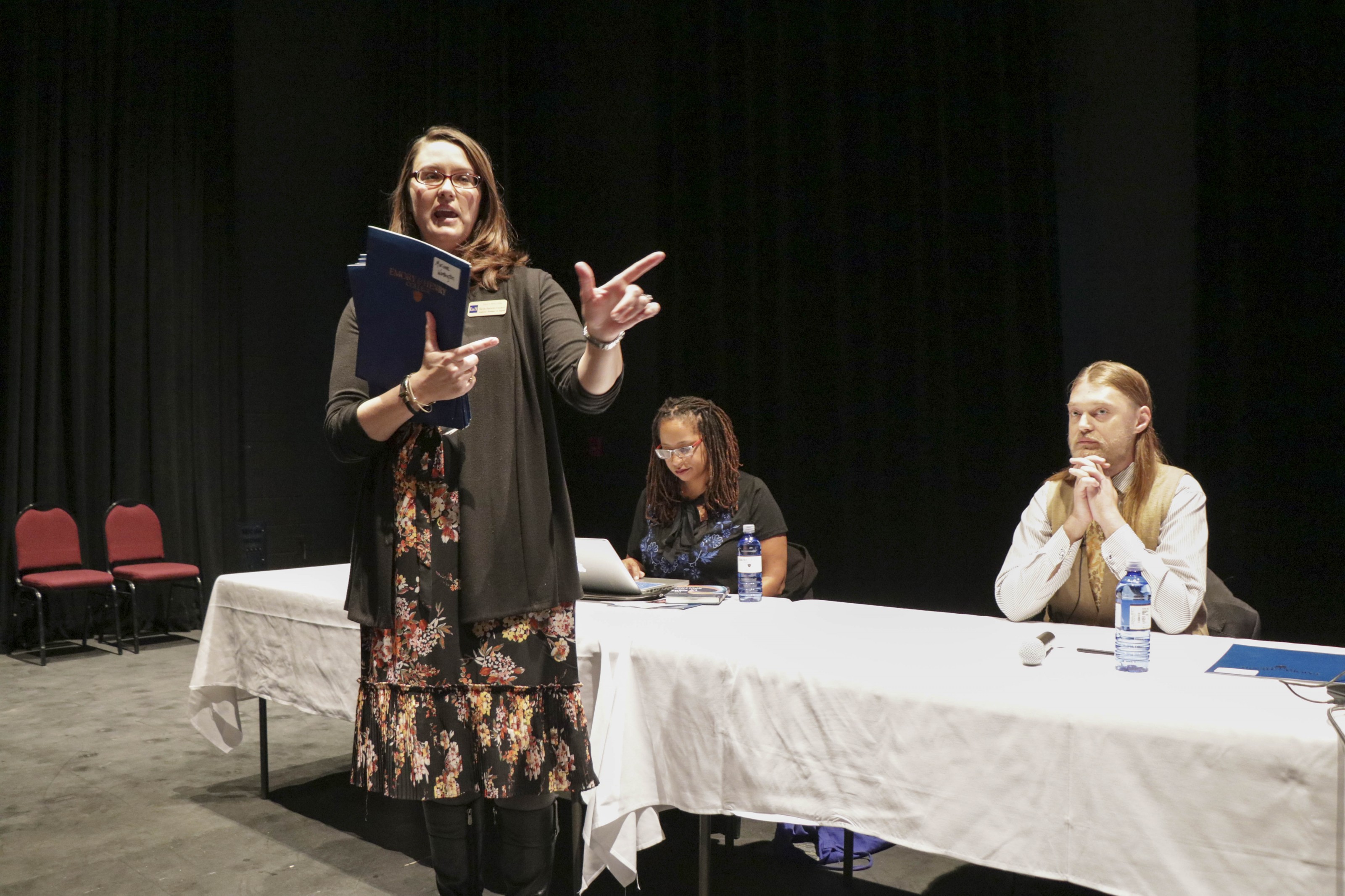 Dr. Nicole Drewitz-Crockett opens up the Literary Festival.