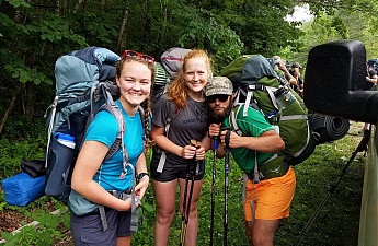 Jessica Myer (on the left) and two other Outdoor Program trip leaders