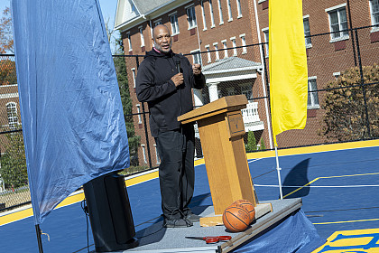 Major Warner '91, Eric Scott '88 teammate and friend