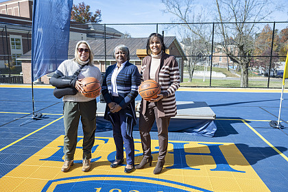 Theresa LaMotte, Belva LaMotte and Tonya Burke. Family of Eric Scott '88,