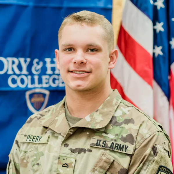 Emory & Henry will hold its fifth contracting ceremony on Wednesday, September 6, in Byars Hall recognizing Cadet Thomas Peery, 