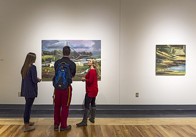 Students in The MCA Art gallery during a recent exhibition