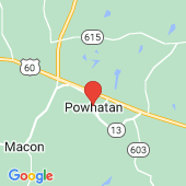 Map of Powhatan, VA